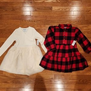 Brand New Old Navy Girls 5T Plaid Holiday Dresses with Tags